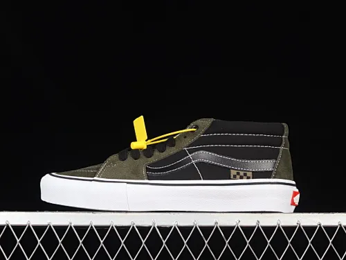 All categories Vans Vans series Vans Mid Vans Skate Grosso Mid Pro midnight green retro military color matching professional street casual skateboard shoes VN0A5FCG9BO